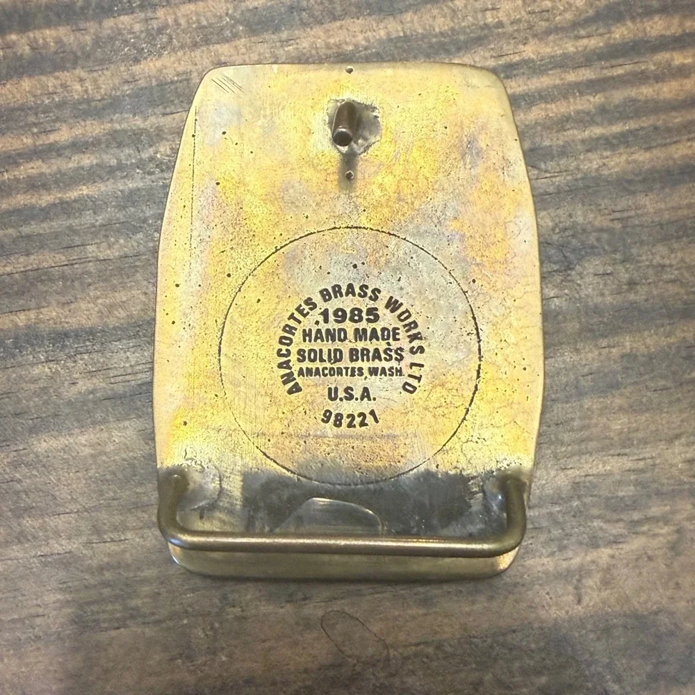 Vintage 1985 Anacortes Brass Works Northwest‎ Energy Colorado Belt Buckle Train